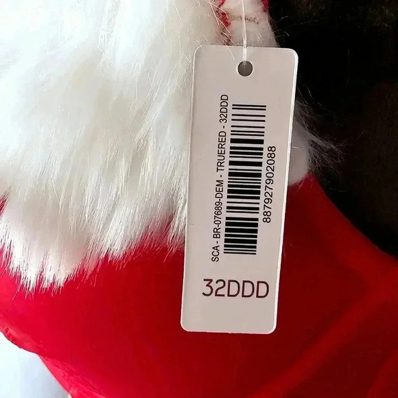 😍 NWT 😍 Adore Me Claussa Push Up Bra w/ Free Panty, Red/White, Size 32DDD - Picture 6 of 16